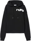 Off-white Drawstring Hooded Sweater With Pouch Pocket And Logo Prints