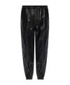 Off-white Leather Joggers With Drawstrings In Black