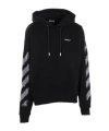 Off-white Brand-embroidery Kangaroo-pocket Relaxed-fit Cotton-jersey Hoody In Black