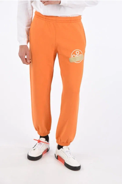 Off-white Drawstring Tape Arrows Sweat Jogger Trousers In Orange