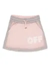 Off-white Drawstring-waist Logo-print Skirt In Pink