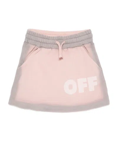 OFF-WHITE DRAWSTRING-WAIST LOGO-PRINT SKIRT
