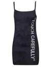 Off-white Off White Off White "touch Carefully" Mini Dress In Black