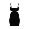 Off-white Off White Black Viscose Blend Mini Dress In Black