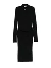 Off-white Off Stamp High-neck Ruched Dress In Black