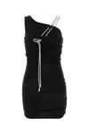 Off-white Black Stretch Viscose Mini Dress In Blackbl