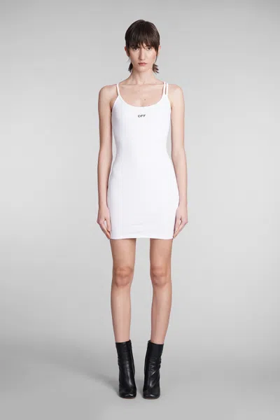 OFF-WHITE DRESS IN WHITE COTTON