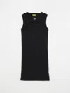 Off-white Off-stamp Ribbed Dress In Black