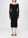 Off-white Lightweight Knit Midi Dress In Schwarz