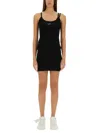Off-white Logo Stretch-cotton Jersey Dress In Black