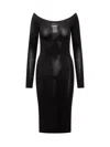 Off-white Off Stamp Slick Dress In Black