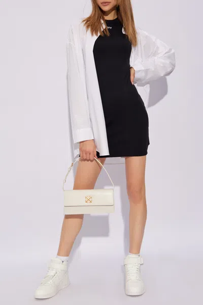 Off-white Dress With Logo In Black