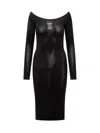 Off-white Off Stamp Slick Dress In Black