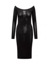 Off-white Off Stamp Slick Dress In Black White