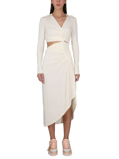 Off-white Dress With Ruffles