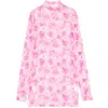 Off-white Mesh Mini Dress In Pink