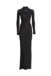 Off-white Off White High Neck Long Dress In Black