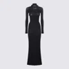 Off-white Off Stamp Slick Maxi Dress In Black