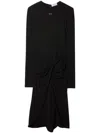 Off-white Twist-detail Midi Dress In Black
