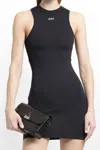 Off-white Off White 'rowing' Black Polyamide Dress In Black&white