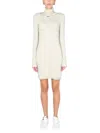 Off-white Contemporary High Neck Mini Dress In Grey