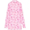 Off-white Mesh Mini Dress In Pink