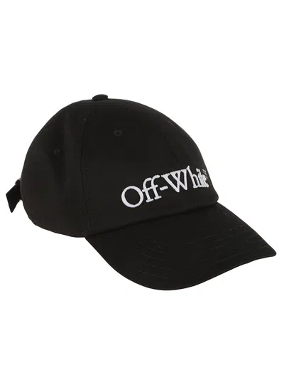 Off-white Logo Embroidered Adjustable Baseball Cap In Black-white