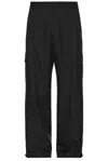 Off-white Ow Embroidery Nylon Cargo Pants In Black