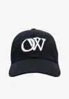 Off-white Eyelet Vents Six-panel Construction Cap In Black