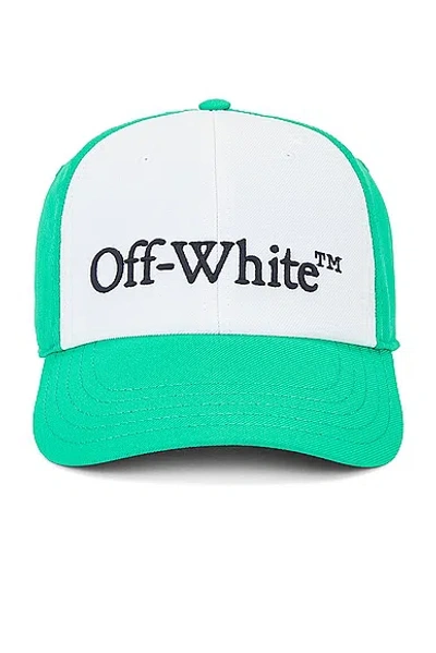 Off-white Drill Logo Baseball Cap In White & Kelly Green