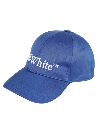 Off-white Logo Cotton Cap In Blau Reial