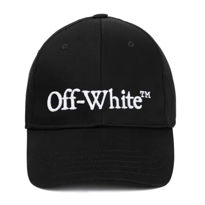 OFF-WHITE DRILL LOGO BKSH BLACK WHITE COTTON BASEBALL CAP