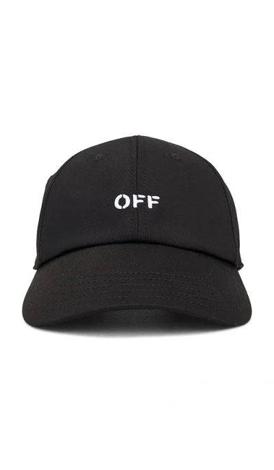 Off-white Drill Off Stamp Baseball Cap In 黑色、白色