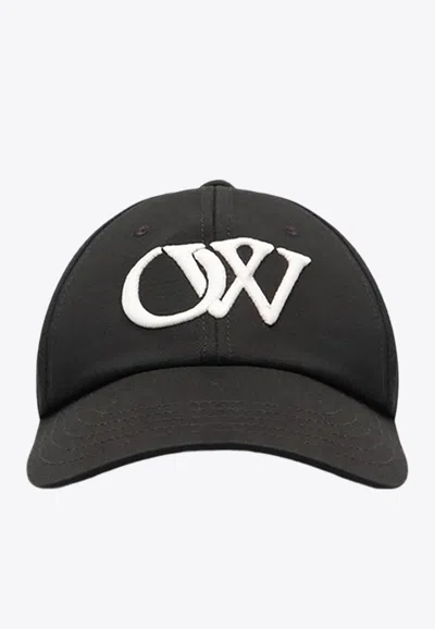 Off-white Drill Ow Embroidered  Baseball Cap In Black