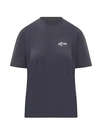 Off-white Dripped Watercolor Arrow T-shirt In Blue