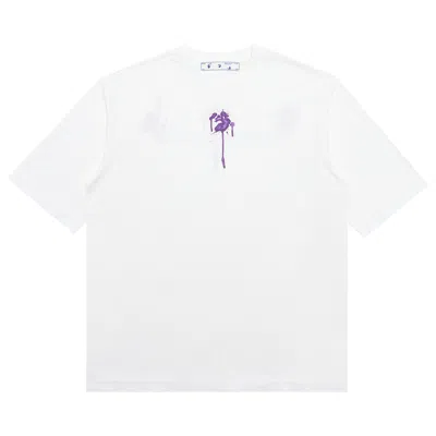 Pre-owned Off-white Dripped Logo Short-sleeve Skate Tee 'white/purple'