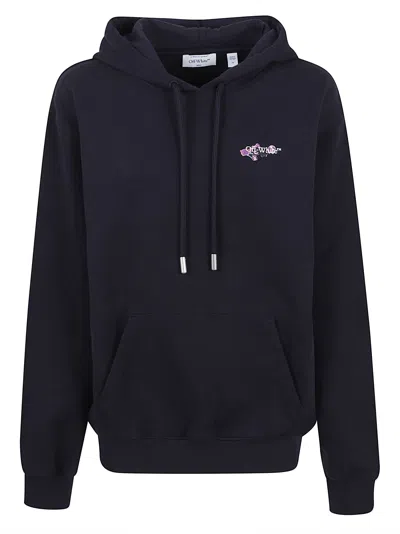 Off-white Dripped Watercol Arrow Graphic-print Hoodie In Blue