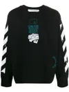 Off-white Dripping Arrows Crew Neck Sweatshirt In Black