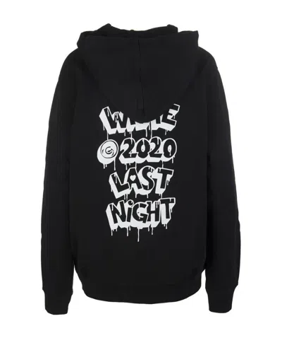 Off-white Dropping Heart Logo Print Hoodie In Black