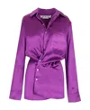 Off-white Duchesse Twist-front Minidress In Purple