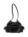 Off-white Chain Strap Bucket Bag Pockets In Black