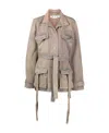 Off-white Woman Denim Outerwear Light Brown Size 0 Cotton In Nude