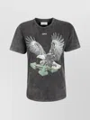Off-white Eagle Arrow Graphic Print Short Sleeve Top In Gray