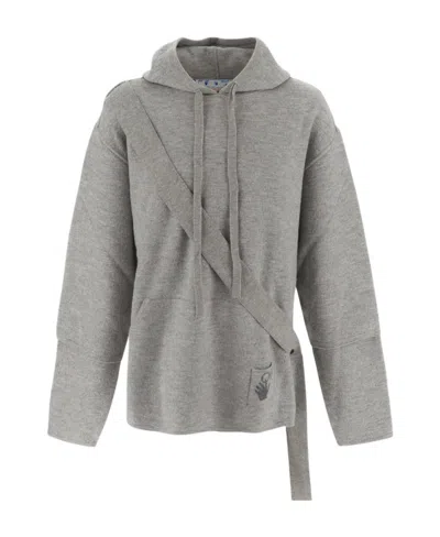 Off-white Easybreezy Logo-patch Hoodie In Gray