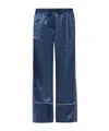 Off-white Jacquard Satin Pajama Pants In Blue