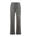 Off-white Logo-embroidered Straight Trousers In Gray