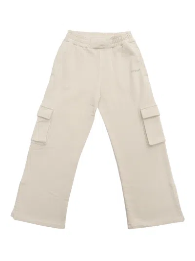Off-white Elastic Waist Pants In Nude