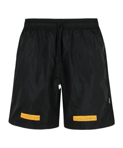 Off-white Elastic Waist Shorts In Black
