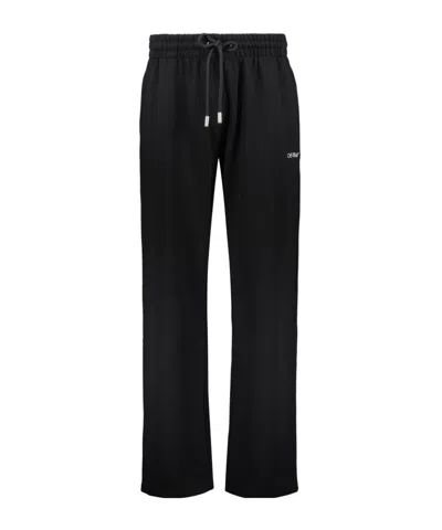 OFF-WHITE LOGO-PRINT TRACK PANTS