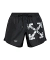 Off-white Vive-arrow-print Swim Shorts In Black